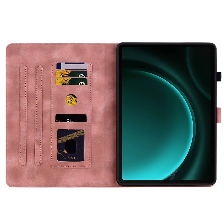 For Samsung Galaxy Tab S9 / S9 FE Lily Embossed Leather Tablet Case(Pink) - free shipping - PMC Jewellery - Order now!