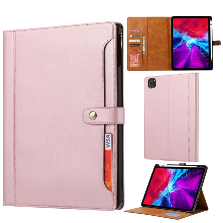 For iPad Pro 11 2024 Calf Texture Double Fold Clasp Horizontal Flip Leather Smart Tablet Case(Rose Gold) - free shipping - PMC TechLife - Order now!