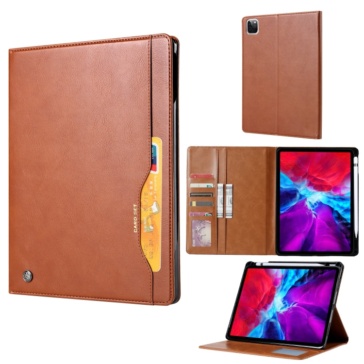 For iPad Pro 11 2024 Knead Skin Texture Horizontal Flip Leather Smart Tablet Case(Brown) - iPad Pro 11 2024 Cases by PMC TechLife | Online Shopping South Africa | PMC TechLife | Buy Now Pay Later Mobicred