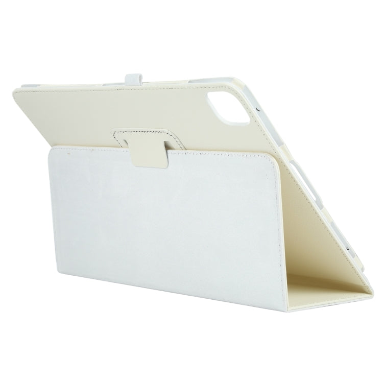 For iPad Pro 11 2024 Litchi Texture Solid Color Leather Tablet Case(White) - iPad Pro 11 2024 Cases by PMC TechLife | Online Shopping South Africa | PMC TechLife | Buy Now Pay Later Mobicred