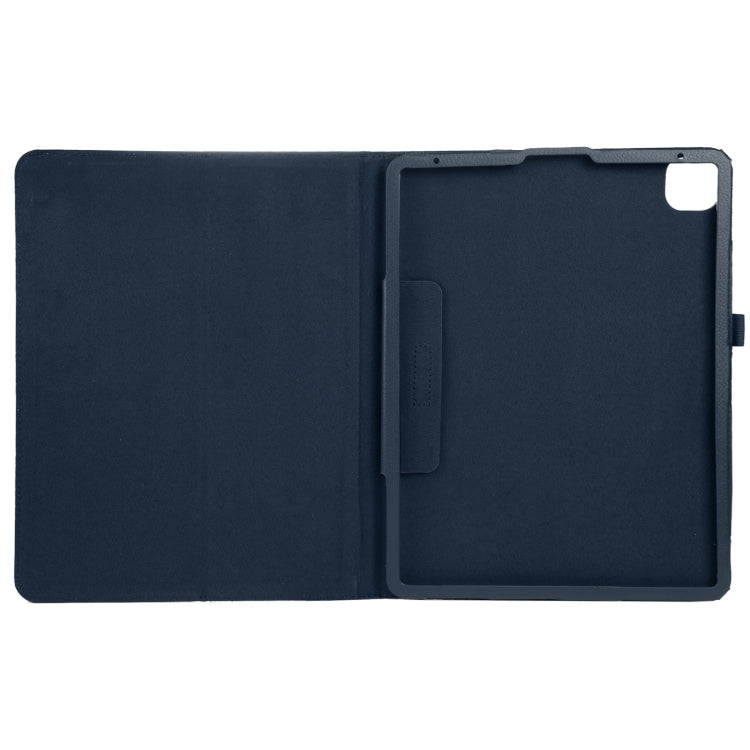 For iPad Pro 13 2024 Litchi Texture Solid Color Leather Tablet Case(Dark Blue) - iPad Pro 13 2024 Cases by PMC TechLife | Online Shopping South Africa | PMC TechLife | Buy Now Pay Later Mobicred