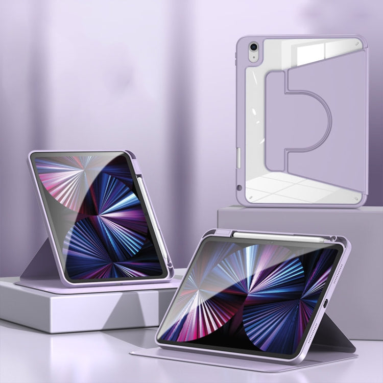 For iPad Pro 11 2024 2 in 1 Acrylic Split Rotating Leather Tablet Case(Lavender) - iPad Pro 11 2024 Cases by PMC TechLife | Online Shopping South Africa | PMC TechLife | Buy Now Pay Later Mobicred