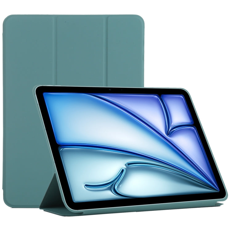 For iPad Air 11 2024 Double-sided Clip Non-buckle Magnetic PU Smart Tablet Case(Green) - iPad Air 11 2024 Cases by PMC TechLife | Online Shopping South Africa | PMC TechLife | Buy Now Pay Later Mobicred