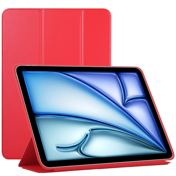 For iPad Air 11 2025 / 2024 Double-sided Clip Non-buckle Magnetic PU Smart Tablet Case(Red) - iPad Air 11 2025 / 2024 Cases by PMC TechLife | Online Shopping South Africa | PMC TechLife | Buy Now Pay Later Mobicred