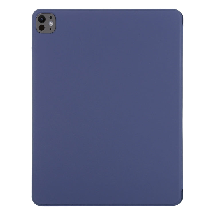 For iPad Pro 13 2024 Double-sided Clip Fixed Buckle Magnetic PU Leather Smart Tablet Case(Dark Blue) - iPad Pro 13 2024 Cases by PMC TechLife | Online Shopping South Africa | PMC TechLife | Buy Now Pay Later Mobicred