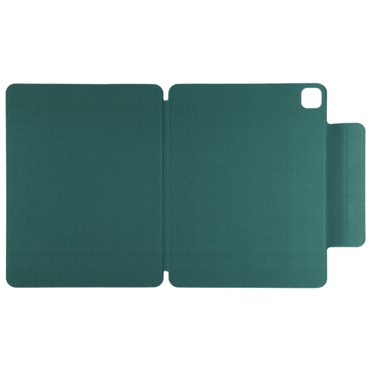 For iPad Pro 13 2024 Double-sided Clip Fixed Buckle Magnetic PU Leather Smart Tablet Case(Dark Green) - free shipping - PMC TechLife - Order now!