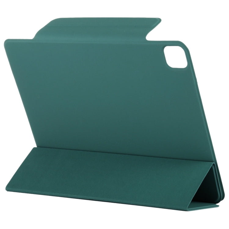 For iPad Pro 13 2024 Double-sided Clip Fixed Buckle Magnetic PU Leather Smart Tablet Case(Dark Green) - free shipping - PMC TechLife - Order now!