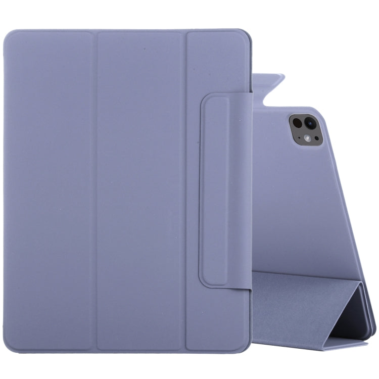 For iPad Pro 11 2024 Double-sided Clip Fixed Buckle Magnetic PU Leather Smart Tablet Case(Purple) - iPad Pro 11 2024 Cases by PMC TechLife | Online Shopping South Africa | PMC TechLife | Buy Now Pay Later Mobicred