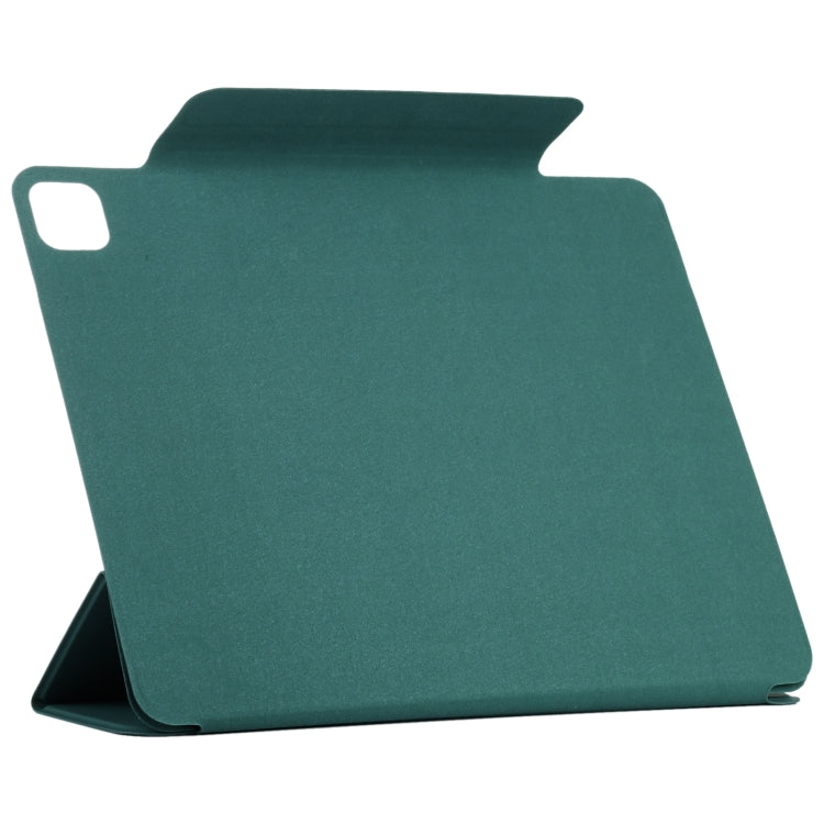 For iPad Pro 11 2024 Double-sided Clip Fixed Buckle Magnetic PU Leather Smart Tablet Case(Dark Green) - iPad Pro 11 2024 Cases by PMC TechLife | Online Shopping South Africa | PMC TechLife | Buy Now Pay Later Mobicred