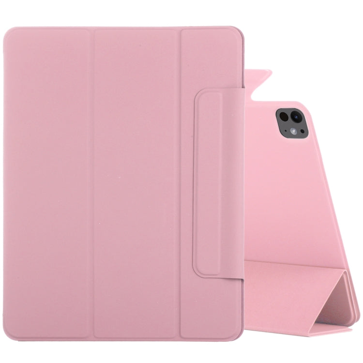 For iPad Pro 11 2024 Double-sided Clip Fixed Buckle Magnetic PU Leather Smart Tablet Case(Light Pink) - iPad Pro 11 2024 Cases by PMC TechLife | Online Shopping South Africa | PMC TechLife | Buy Now Pay Later Mobicred