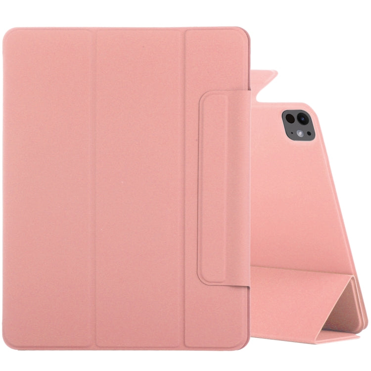 For iPad Pro 11 2024 Double-sided Clip Fixed Buckle Magnetic PU Leather Smart Tablet Case(Pink) - iPad Pro 11 2024 Cases by PMC TechLife | Online Shopping South Africa | PMC TechLife | Buy Now Pay Later Mobicred