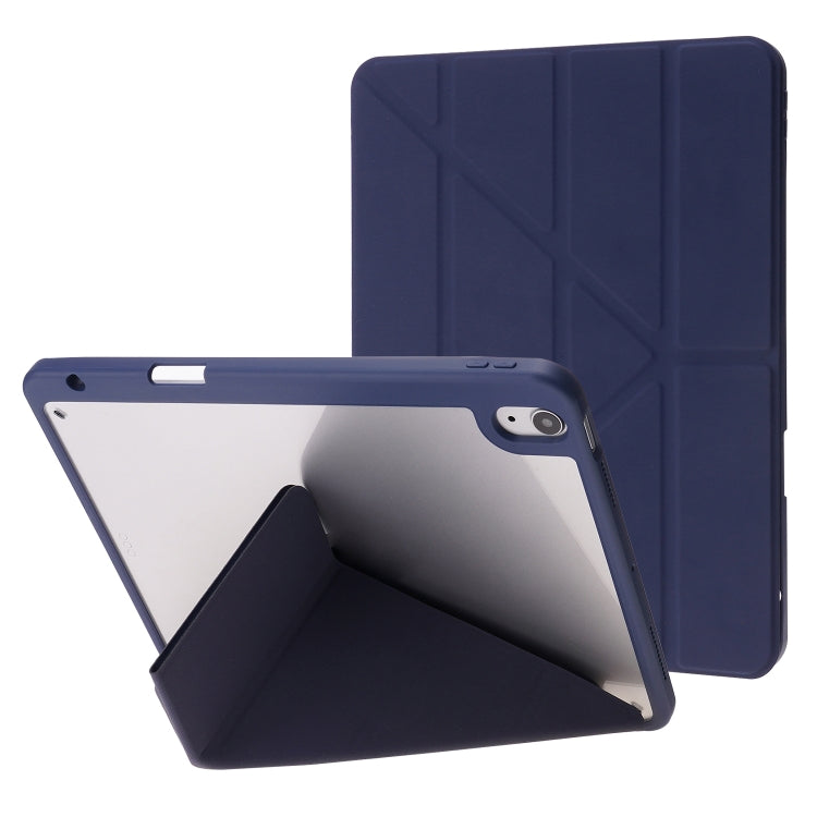 For iPad Air 11 2025 / 2024 Deformation Transparent Acrylic Leather Tablet Case(Dark Blue) - iPad Air 11 2025 / 2024 Cases by PMC TechLife | Online Shopping South Africa | PMC TechLife | Buy Now Pay Later Mobicred