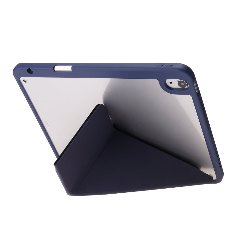 For iPad Air 11 2025 / 2024 Deformation Transparent Acrylic Leather Tablet Case(Dark Blue) - iPad Air 11 2025 / 2024 Cases by PMC TechLife | Online Shopping South Africa | PMC TechLife | Buy Now Pay Later Mobicred
