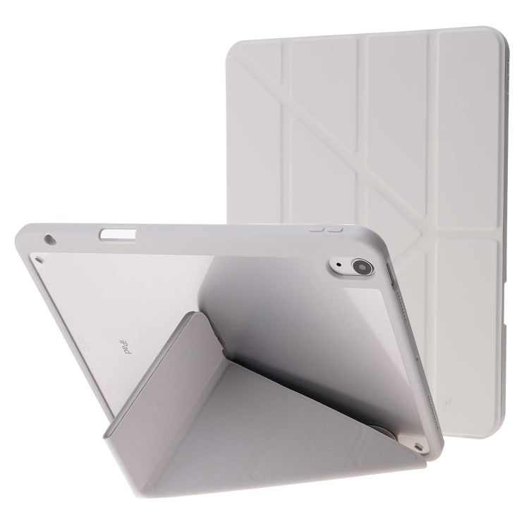 For iPad Air 11 2025 / 2024 Deformation Transparent Acrylic Leather Tablet Case(Grey) - iPad Air 11 2025 / 2024 Cases by PMC TechLife | Online Shopping South Africa | PMC TechLife | Buy Now Pay Later Mobicred