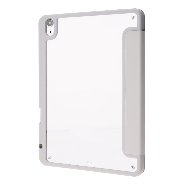 For iPad Air 11 2025 / 2024 Deformation Transparent Acrylic Leather Tablet Case(Grey) - iPad Air 11 2025 / 2024 Cases by PMC TechLife | Online Shopping South Africa | PMC TechLife | Buy Now Pay Later Mobicred
