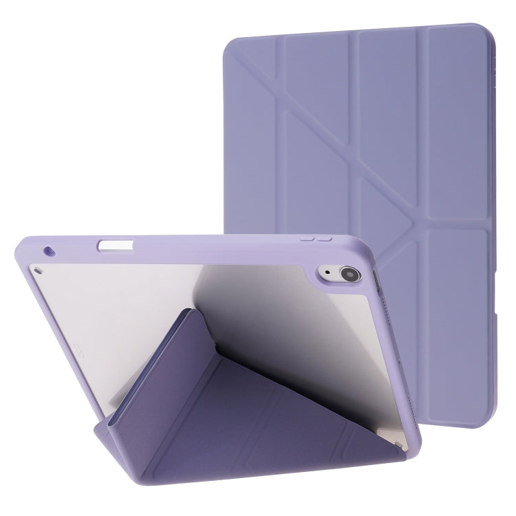 For iPad Air 11 2025 / 2024 Deformation Transparent Acrylic Leather Tablet Case(Lavender Grey) - free shipping - PMC TechLife - Order now!