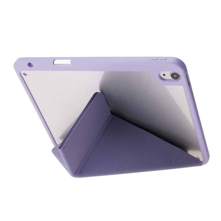For iPad Air 11 2025 / 2024 Deformation Transparent Acrylic Leather Tablet Case(Lavender Grey) - free shipping - PMC TechLife - Order now!
