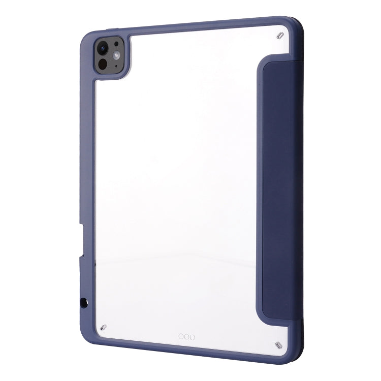 For iPad Pro 11 2024 Deformation Transparent Acrylic Leather Tablet Case(Dark Blue) - iPad Pro 11 2024 Cases by PMC TechLife | Online Shopping South Africa | PMC TechLife | Buy Now Pay Later Mobicred