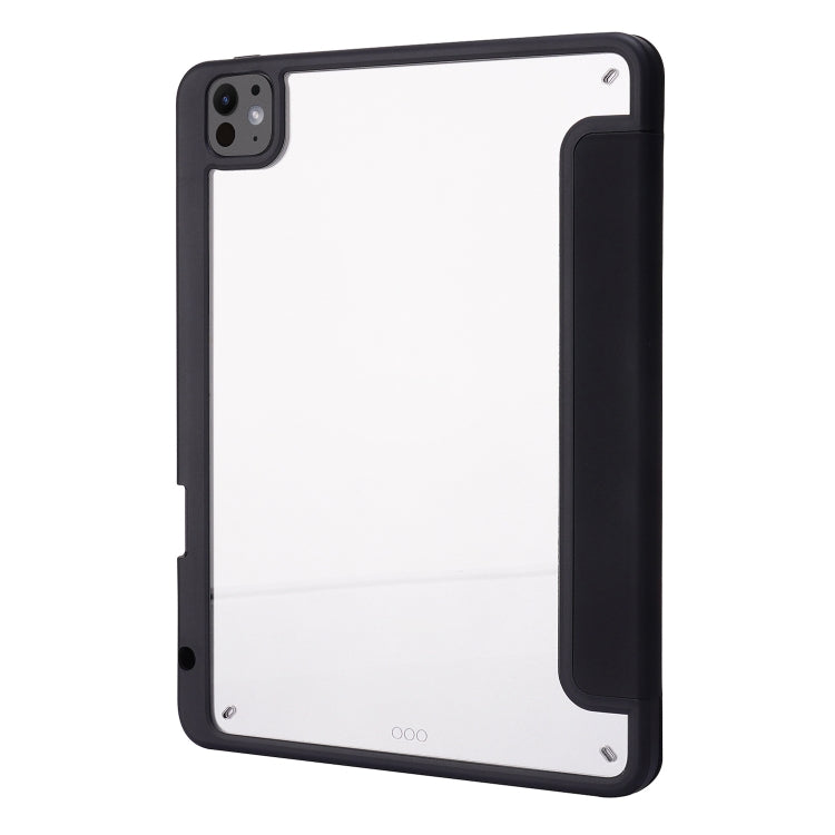 For iPad Pro 11 2024 Deformation Transparent Acrylic Leather Tablet Case(Black) - iPad Pro 11 2024 Cases by PMC TechLife | Online Shopping South Africa | PMC TechLife | Buy Now Pay Later Mobicred