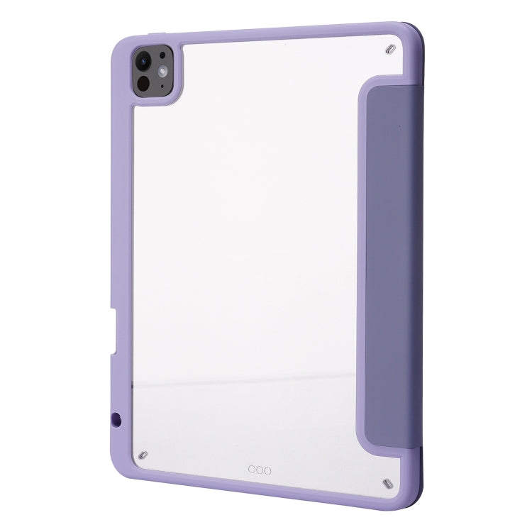 For iPad Pro 11 2024 Deformation Transparent Acrylic Leather Tablet Case(Lavender Grey) - iPad Pro 11 2024 Cases by PMC TechLife | Online Shopping South Africa | PMC TechLife | Buy Now Pay Later Mobicred