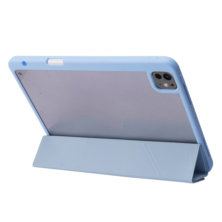 For iPad Air 11 2025 / 2024 Deformation Transparent Acrylic Leather Tablet Case(Light Blue) - iPad Air 11 2025 / 2024 Cases by PMC TechLife | Online Shopping South Africa | PMC TechLife | Buy Now Pay Later Mobicred