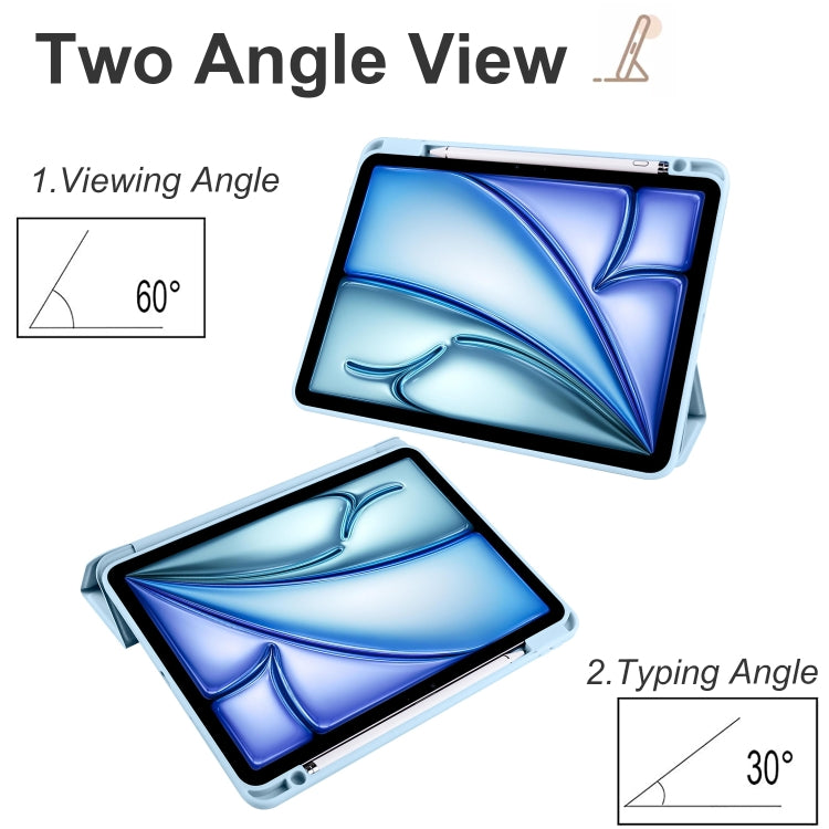 For iPad Air 11 2024 / 2025 Acrylic 3-folding Smart Leather Tablet Case(Sky Blue) - free shipping - PMC TechLife - Order now!