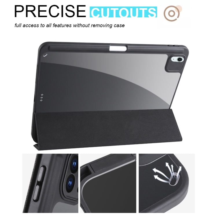 For iPad Air 11 2024 Acrylic 3-folding Smart Leather Tablet Case(Black) - iPad Air 11 2024 Cases by PMC TechLife | Online Shopping South Africa | PMC TechLife | Buy Now Pay Later Mobicred
