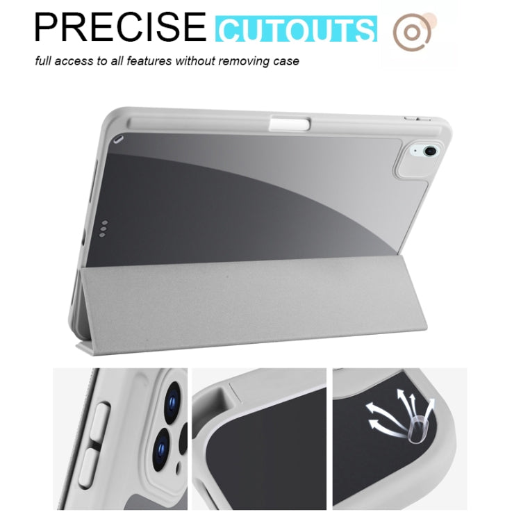 For iPad Air 11 2024 Acrylic 3-folding Smart Leather Tablet Case(Gray) - iPad Air 11 2024 Cases by PMC TechLife | Online Shopping South Africa | PMC TechLife | Buy Now Pay Later Mobicred