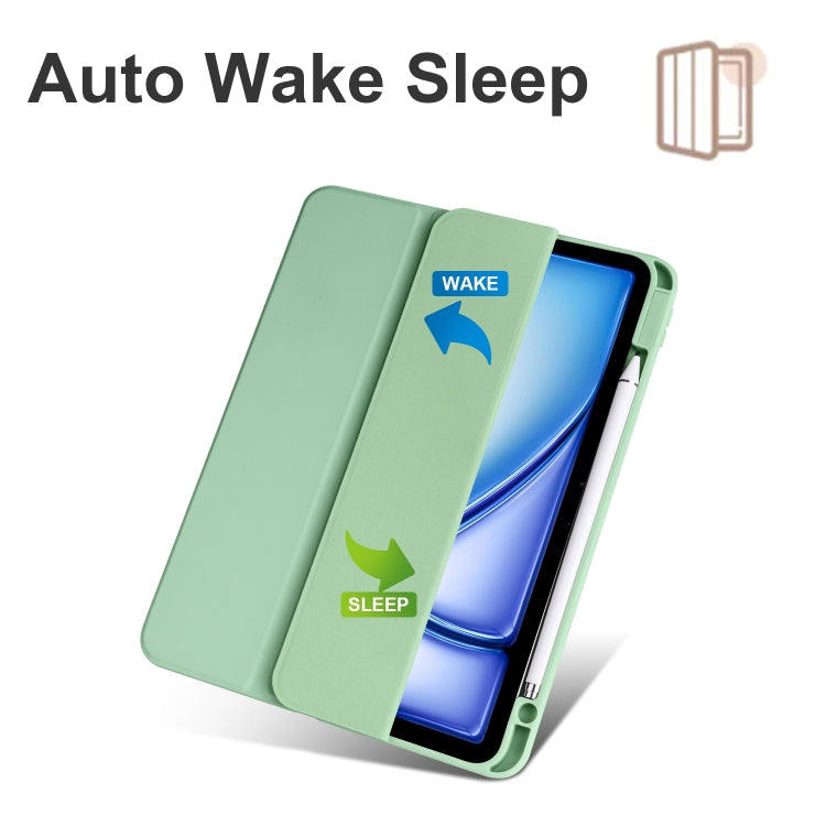For iPad Air 11 2024 Acrylic 3-folding Smart Leather Tablet Case(Green) - iPad Air 11 2024 Cases by PMC TechLife | Online Shopping South Africa | PMC TechLife | Buy Now Pay Later Mobicred
