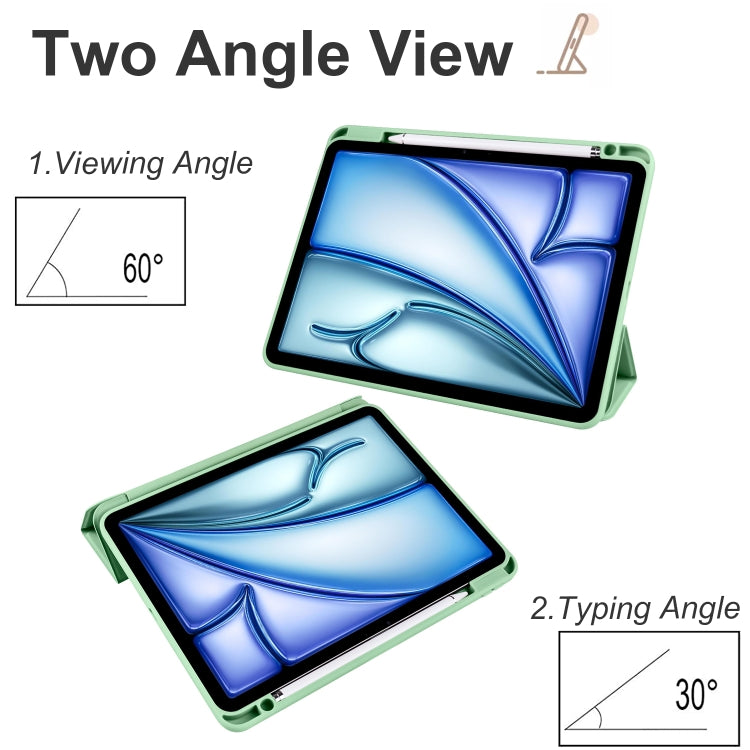 For iPad Air 11 2024 Acrylic 3-folding Smart Leather Tablet Case(Green) - iPad Air 11 2024 Cases by PMC TechLife | Online Shopping South Africa | PMC TechLife | Buy Now Pay Later Mobicred