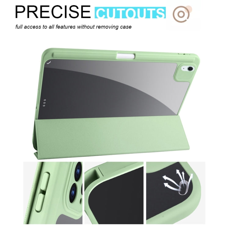For iPad Air 11 2024 Acrylic 3-folding Smart Leather Tablet Case(Green) - iPad Air 11 2024 Cases by PMC TechLife | Online Shopping South Africa | PMC TechLife | Buy Now Pay Later Mobicred
