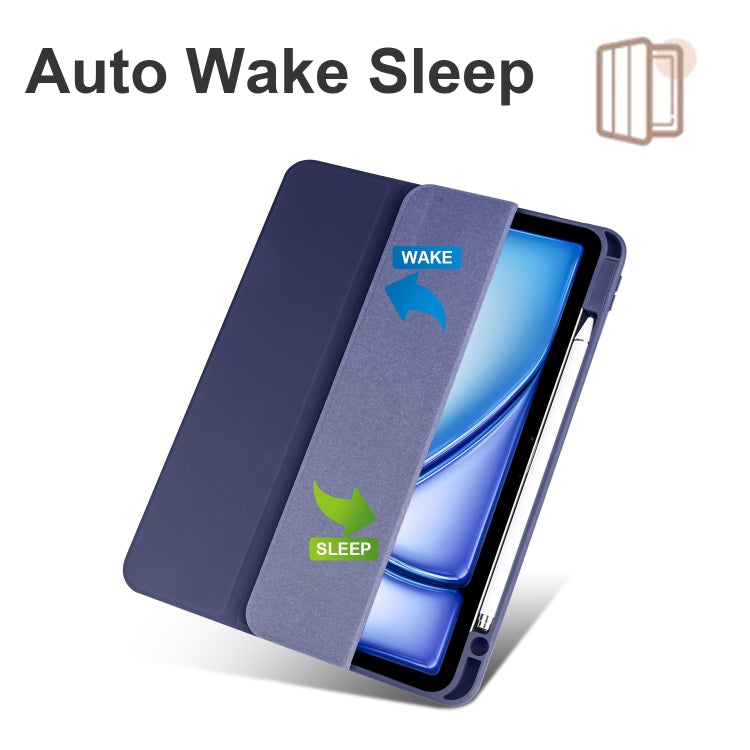 For iPad Air 11 2024 / 2025 Acrylic 3-folding Smart Leather Tablet Case(Dark Blue) - iPad Air 11 2025 / 2024 Cases by PMC TechLife | Online Shopping South Africa | PMC TechLife | Buy Now Pay Later Mobicred