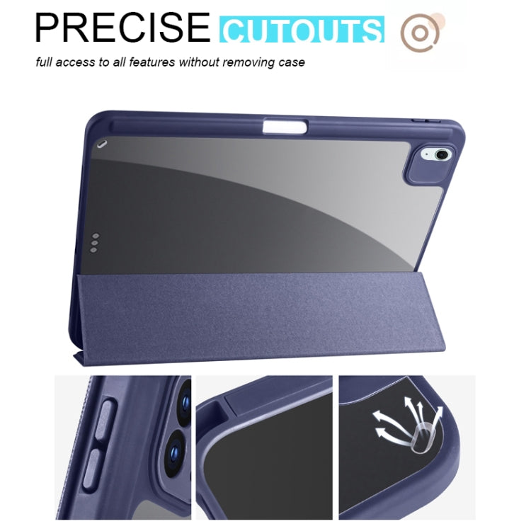 For iPad Air 11 2024 / 2025 Acrylic 3-folding Smart Leather Tablet Case(Dark Blue) - iPad Air 11 2025 / 2024 Cases by PMC TechLife | Online Shopping South Africa | PMC TechLife | Buy Now Pay Later Mobicred