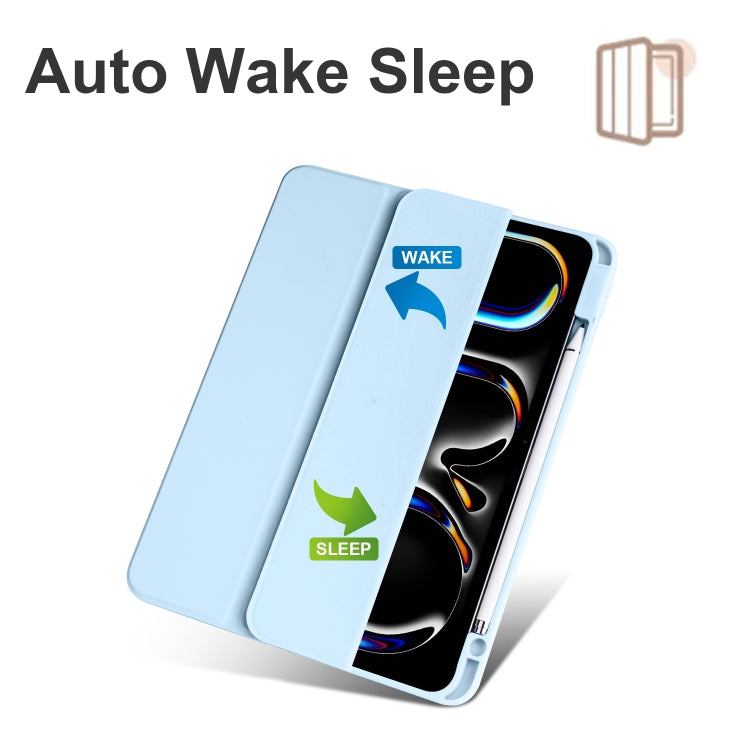 For iPad Pro 11 2024 Acrylic 3-folding Smart Leather Tablet Case(Sky Blue) - iPad Pro 11 2024 Cases by PMC TechLife | Online Shopping South Africa | PMC TechLife | Buy Now Pay Later Mobicred