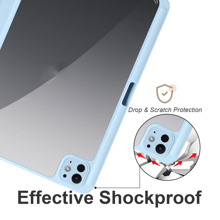 For iPad Pro 11 2024 Acrylic 3-folding Smart Leather Tablet Case(Sky Blue) - iPad Pro 11 2024 Cases by PMC TechLife | Online Shopping South Africa | PMC TechLife | Buy Now Pay Later Mobicred