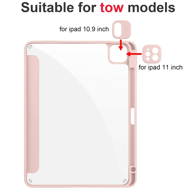 For iPad Pro 11 2024 Acrylic 3-folding Smart Leather Tablet Case(Pink) - iPad Pro 11 2024 Cases by PMC TechLife | Online Shopping South Africa | PMC TechLife | Buy Now Pay Later Mobicred