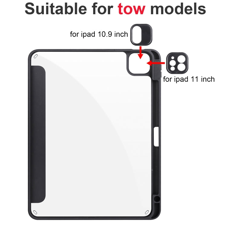 For iPad Pro 11 2024 Acrylic 3-folding Smart Leather Tablet Case(Black) - iPad Pro 11 2024 Cases by PMC TechLife | Online Shopping South Africa | PMC TechLife | Buy Now Pay Later Mobicred
