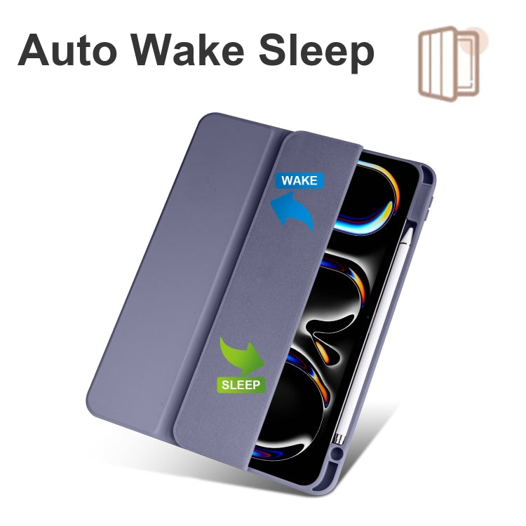 For iPad Pro 11 2024 Acrylic 3-folding Smart Leather Tablet Case(Purple) - iPad Pro 11 2024 Cases by PMC TechLife | Online Shopping South Africa | PMC TechLife | Buy Now Pay Later Mobicred