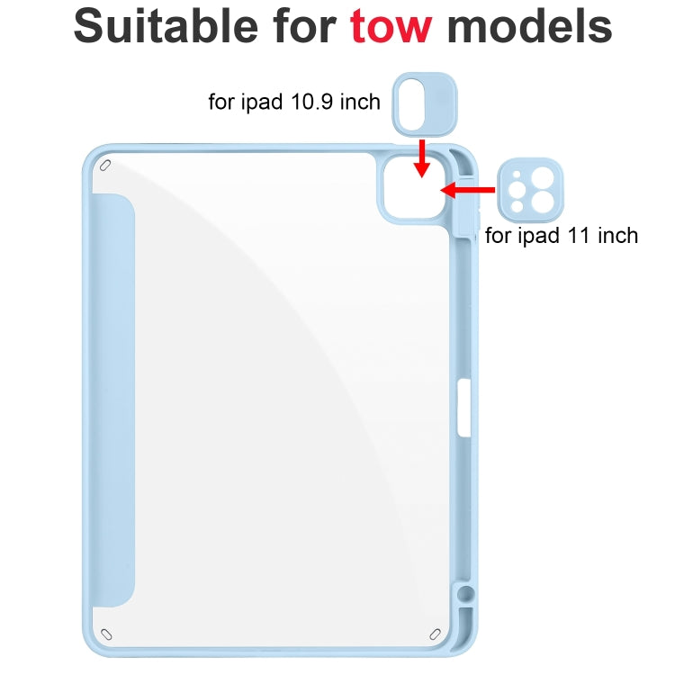 For iPad Pro 13 2024 Acrylic 3-folding Smart Leather Tablet Case(Sky Blue) - iPad Pro 13 2024 Cases by PMC TechLife | Online Shopping South Africa | PMC TechLife | Buy Now Pay Later Mobicred