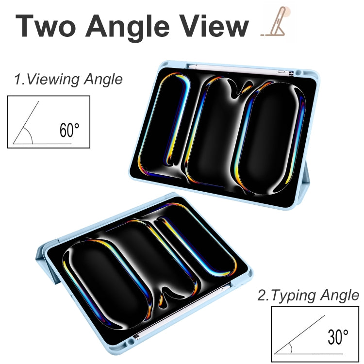 For iPad Pro 13 2024 Acrylic 3-folding Smart Leather Tablet Case(Sky Blue) - iPad Pro 13 2024 Cases by PMC TechLife | Online Shopping South Africa | PMC TechLife | Buy Now Pay Later Mobicred