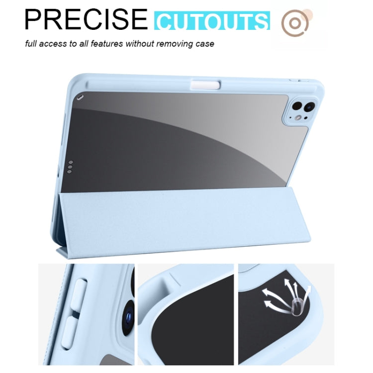 For iPad Pro 13 2024 Acrylic 3-folding Smart Leather Tablet Case(Sky Blue) - iPad Pro 13 2024 Cases by PMC TechLife | Online Shopping South Africa | PMC TechLife | Buy Now Pay Later Mobicred