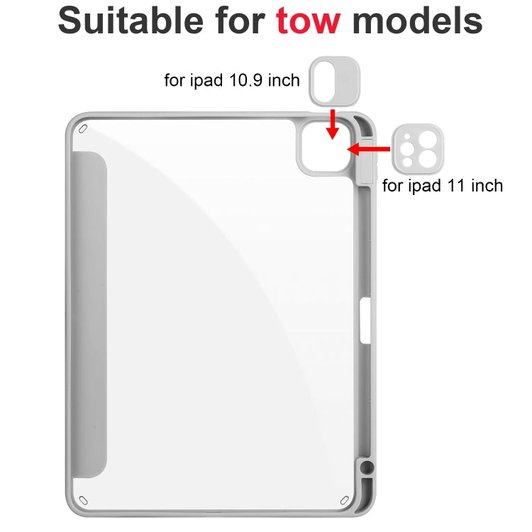 For iPad Pro 13 2024 Acrylic 3-folding Smart Leather Tablet Case(Gray) - iPad Pro 13 2024 Cases by PMC TechLife | Online Shopping South Africa | PMC TechLife | Buy Now Pay Later Mobicred