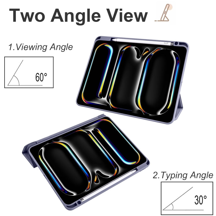 For iPad Pro 13 2024 Acrylic 3-folding Smart Leather Tablet Case(Purple) - iPad Pro 13 2024 Cases by PMC TechLife | Online Shopping South Africa | PMC TechLife | Buy Now Pay Later Mobicred