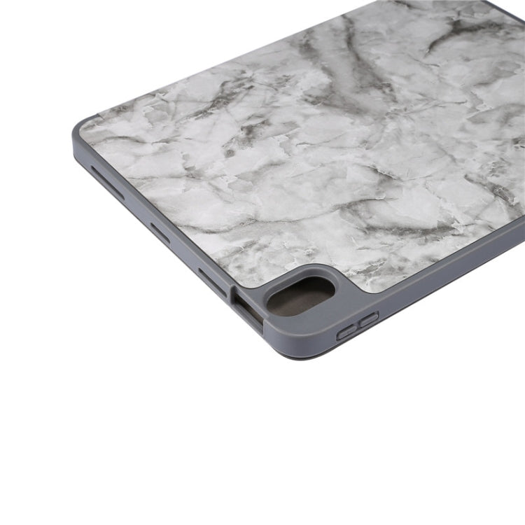 For iPad Air 11 2024 / 2025 Three-fold Marble Texture Protective Tablet Case with Pen Slot(Black Gray) - free shipping - PMC TechLife - Order now!