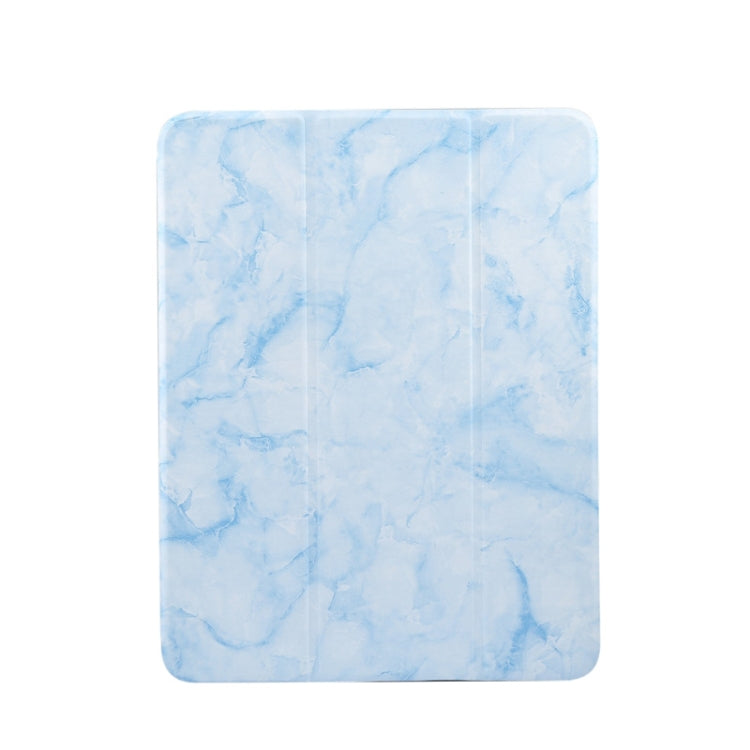 For iPad Air 11 2024 Three-fold Marble Texture Protective Tablet Case with Pen Slot(Blue) - iPad Air 11 2024 Cases by PMC TechLife | Online Shopping South Africa | PMC TechLife | Buy Now Pay Later Mobicred