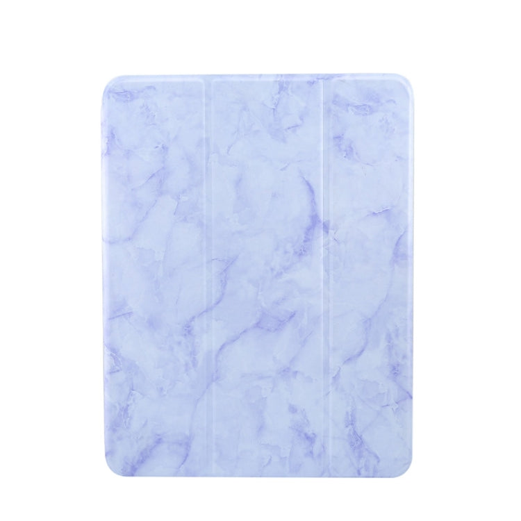 For iPad Air 11 2024 Three-fold Marble Texture Protective Tablet Case with Pen Slot(Purple) - iPad Air 11 2024 Cases by PMC TechLife | Online Shopping South Africa | PMC TechLife | Buy Now Pay Later Mobicred