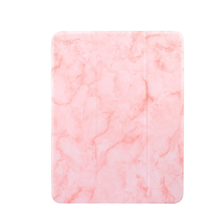 For iPad Air 11 2024 Three-fold Marble Texture Protective Tablet Case with Pen Slot(Pink) - iPad Air 11 2024 Cases by PMC TechLife | Online Shopping South Africa | PMC TechLife | Buy Now Pay Later Mobicred