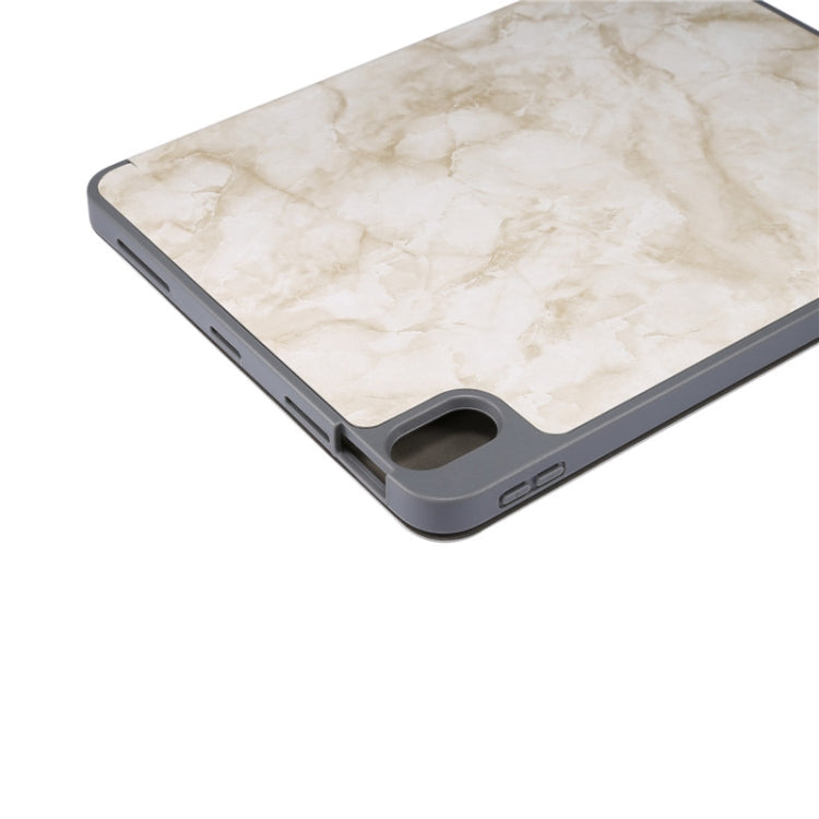 For iPad Air 11 2024 Three-fold Marble Texture Protective Tablet Case with Pen Slot(Smoky Gray) - iPad Air 11 2024 Cases by PMC TechLife | Online Shopping South Africa | PMC TechLife | Buy Now Pay Later Mobicred