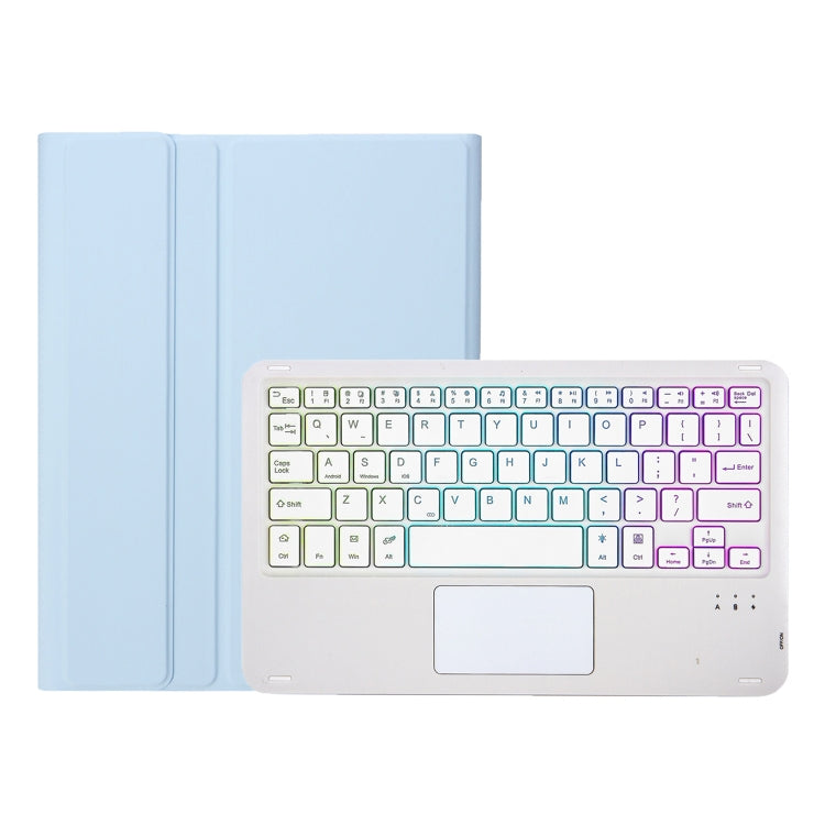 For iPad Pro 11 2024 A13B-AS Lambskin Texture Backlight Bluetooth Touch Keyboard Leather Tablet Case with Pen Slot(Light Blue) - For iPad Pro by PMC TechLife | Online Shopping South Africa | PMC TechLife | Buy Now Pay Later Mobicred