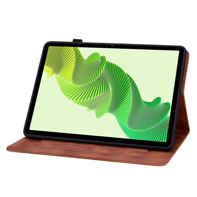 For Realme Pad 2 11.5 Lily Embossed Leather Tablet Case(Brown) - Realme by PMC TechLife | Online Shopping South Africa | PMC TechLife | Buy Now Pay Later Mobicred